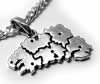 Pendentif Carte de Bretagne historique en argent