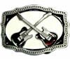 Boucle de ceinture Guitares �lectriques rouge et noire